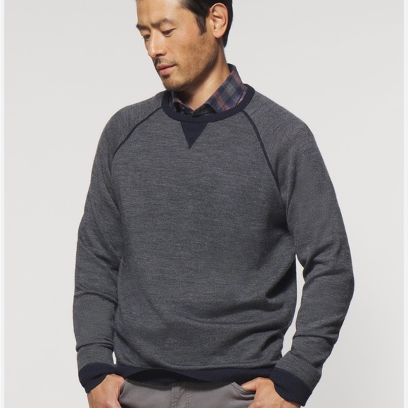 Johnnie-o Boggs Merino Wool Crewneck Sweater Black Size Medium